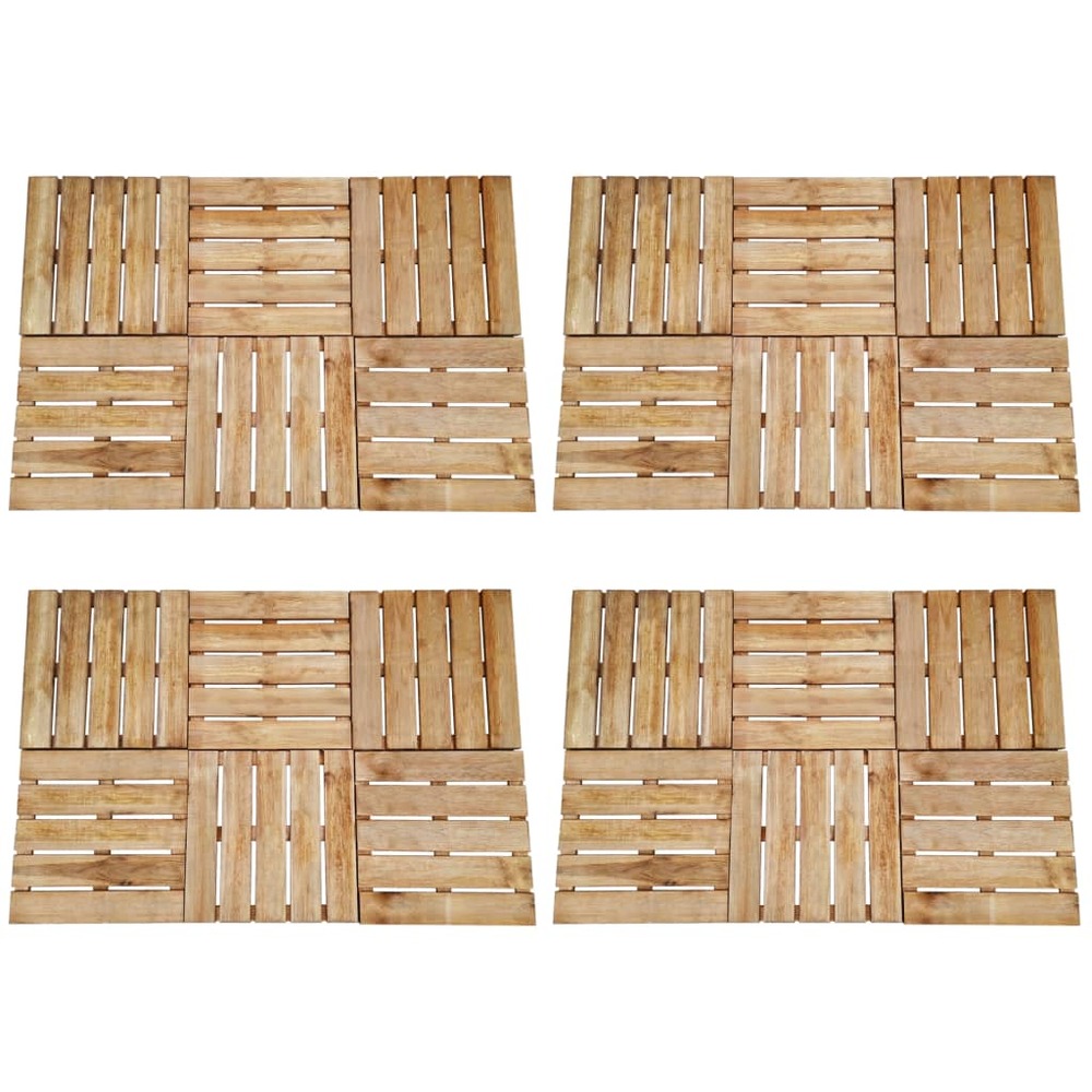 Dalles de terrasse 24 pcs 50x50 cm bois marron