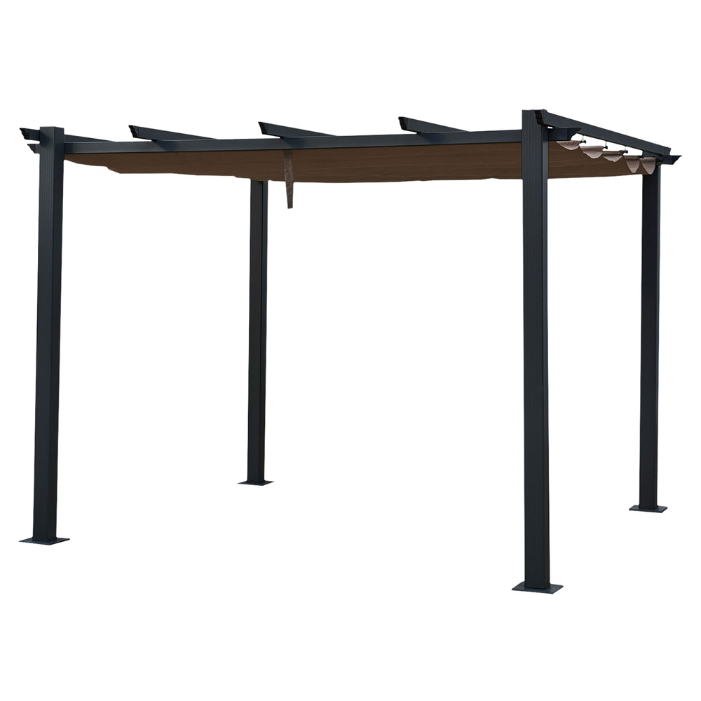 Pergola autoportante 3 × 3m cassis taupe - structure aluminium