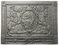 Plaque de cheminée scène mythologique dommartin grise h. 89 cm x l. 125 cm