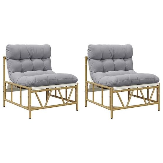 Chaise de jardin 2 pcs gris clair 75 x 75 x 71 cm acier