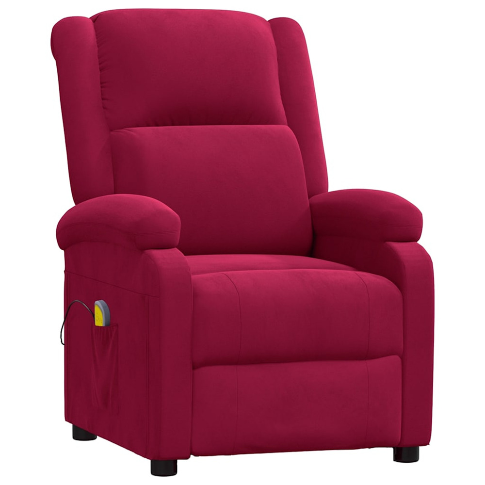 Fauteuil de massage rouge bordeaux velours