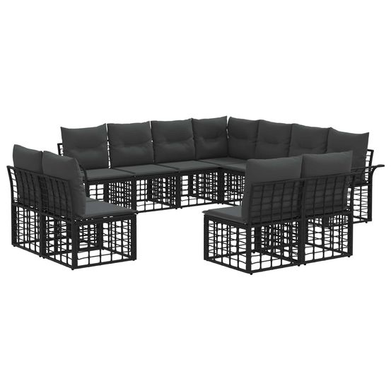 Ensemble de canapés d'extérieur 11 pc noir et gris foncé