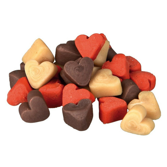 Friandise poulet, agneau, saumon 200g mini hearts pour chien