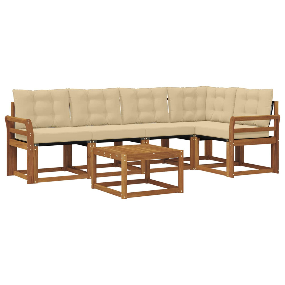 Ensemble de canapés d'extérieur 6 pcs naturel et beige