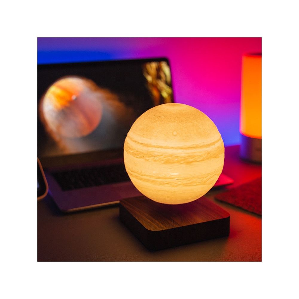 Globe jupiter 3d en lévitation base bois foncé astroflight | Truffaut