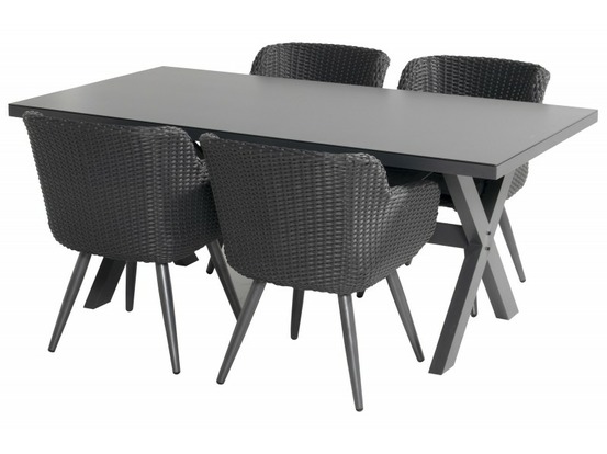 Ensemble table santa cruz + 4 fauteuils amadora