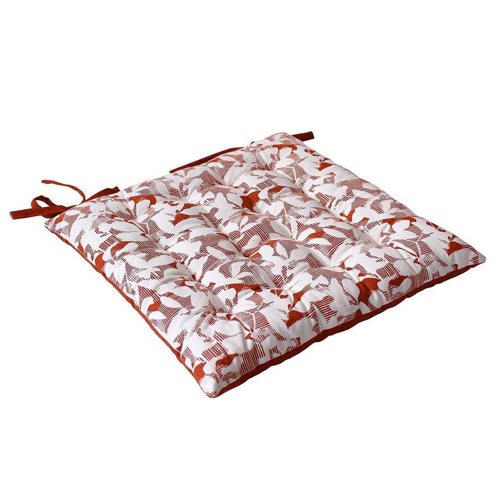 Lot de 4 galettes de chaise 16 points 38x38 gaia cognac coton Lot de 4 galettes de chaise 16 points 38x38 gaia cognac coton