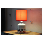 Lampe cylindre interior abat jour rouge