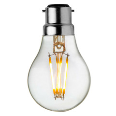 Ampoule lampe a60 b22 led filament droits 8w classique verre clair