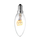 Lampe ampoule led c35 e14 filament spirale 3w soft verre clair
