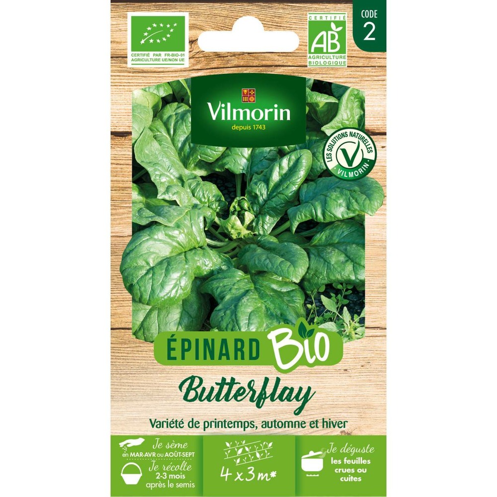 Sachet de graines epinard butterflay bio