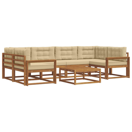 Ensemble de canapés d'extérieur 7 pcs naturel et beige