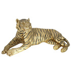 Sculpture tigre grand modèle noir & or safari
