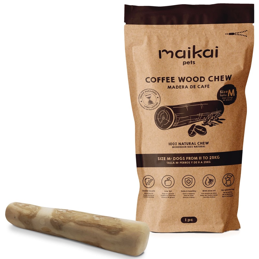 Bâton à mâcher en bois de café (taille m) – jouet naturel et durable pour chien