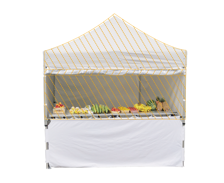 Demi-rideaux/bâche, pour tente pliante medium 3*4.5m stand, hauteur 105cm blanc