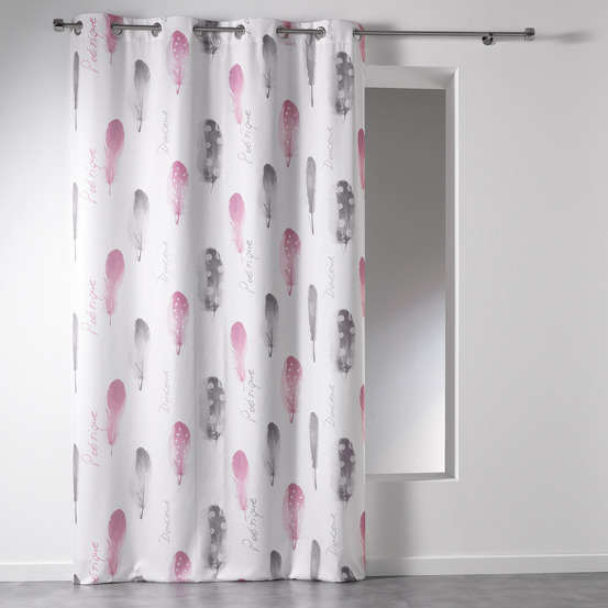 Rideau a oeillets microfibre poetique blanc 140x260cm
