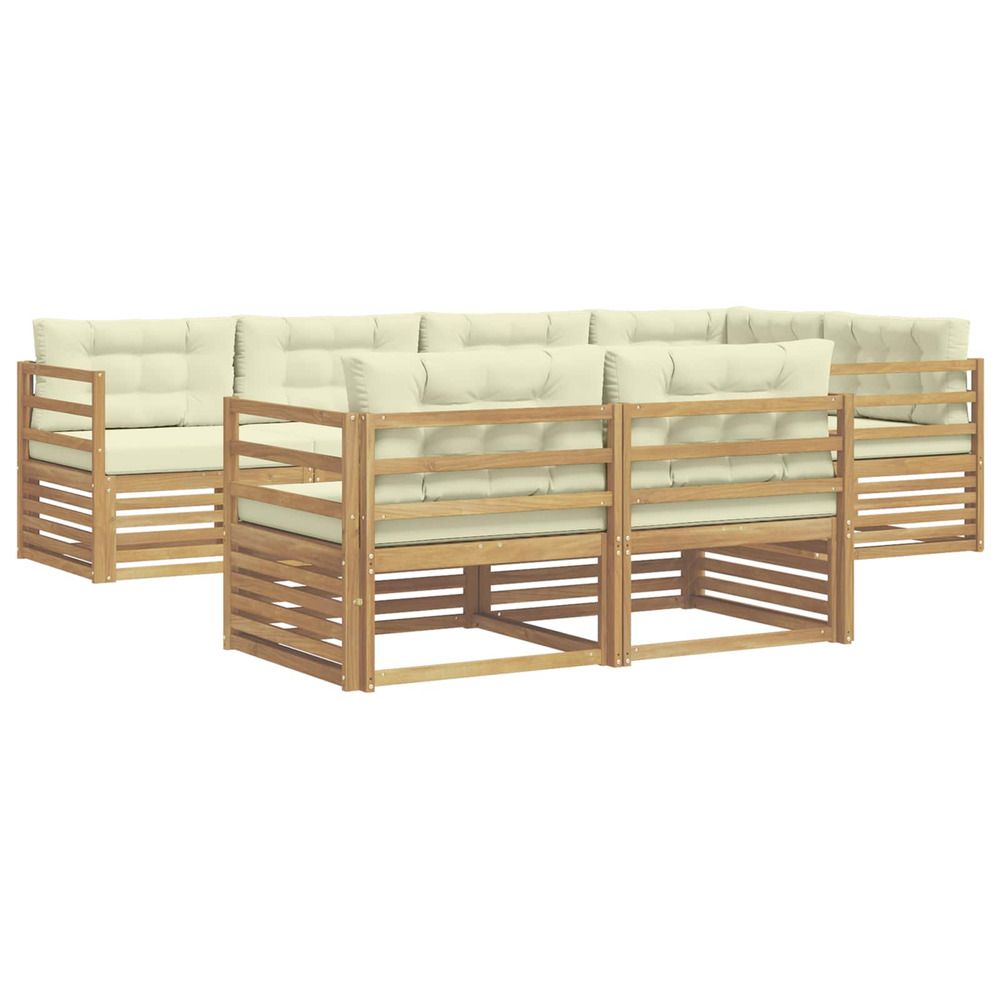 Ensemble de canapés d'extérieur 7 pc blanc et crème polyester