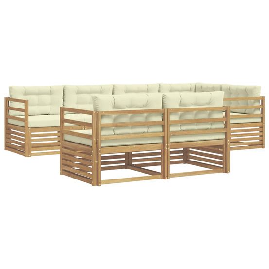 Ensemble de canapés d'extérieur 7 pc blanc et crème polyester