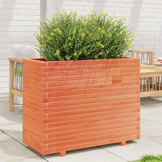 Potager surélevé bois de pin massif cire marron 90x40x72,5cm