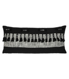 Coussin long déhoussable en coton noir & blanc 35 x 75 cm