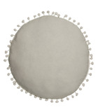 Coussin décoratif gris avec pompons d 39 cm