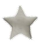 Coussin décoratif  gris étoile avec pompons 50 x 50 cm