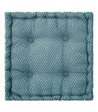 Coussin de sol en coton bleu  motif otto 40 x 40 cm