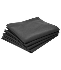 Lot de 4 serviettes de table en coton gris foncé  40 x 40 cm