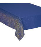 Nappe en coton et polyester bleu nuit imprimé léopard 140 x 240 cm