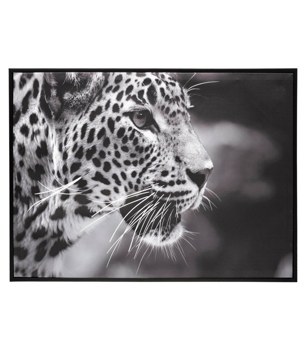 Tableau toile murale encadrée imprimée léopard 58 x 78 cm