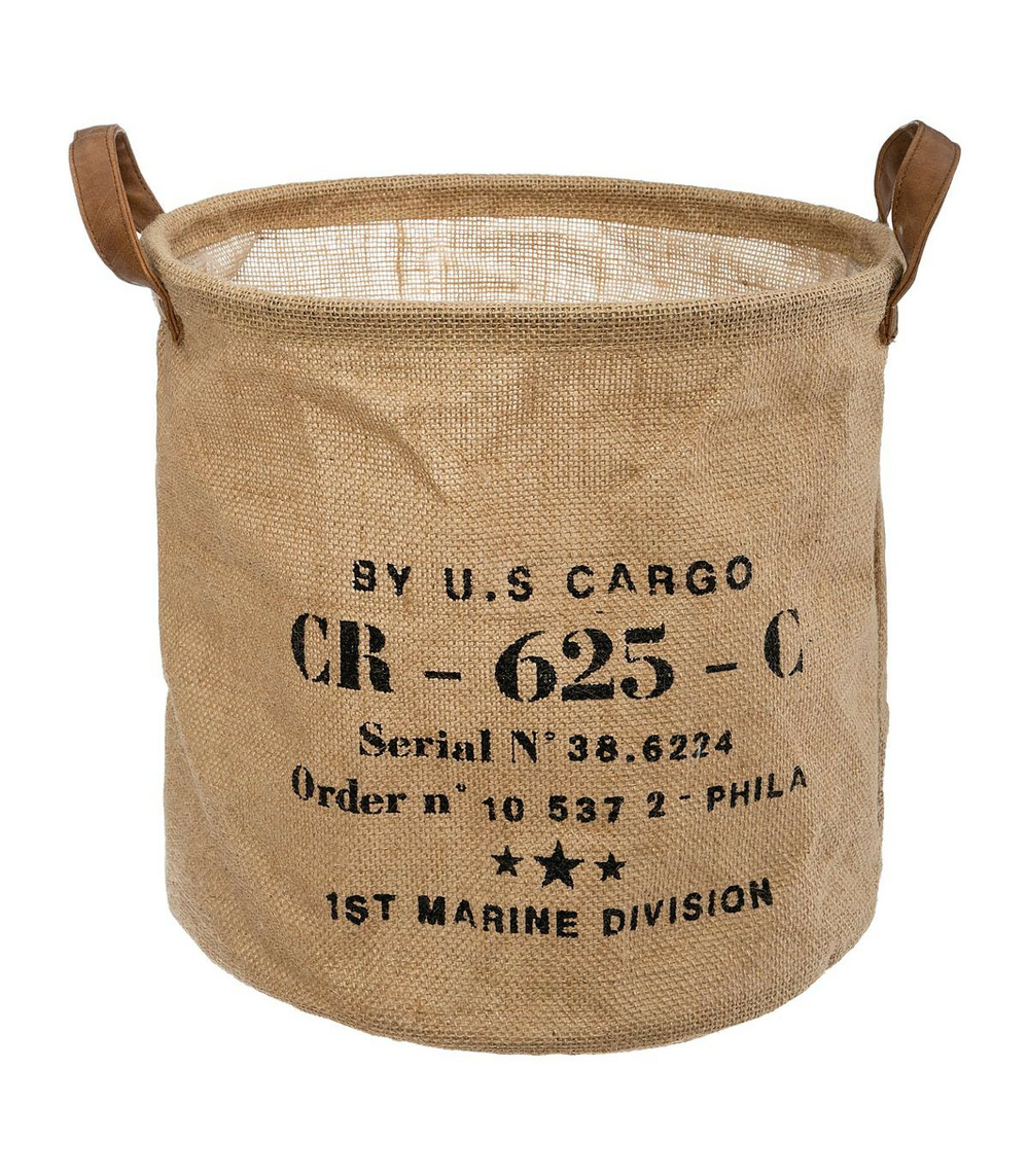 Panier de rangement en jute déco rétro