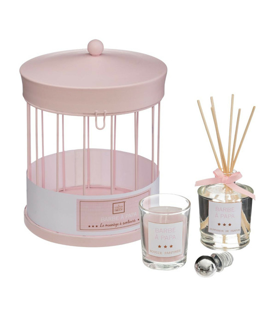 Coffret senteur 1 diffuseur de parfum 6 bâtonnets 1 bougie parfumée