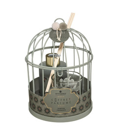 Coffret senteur wonderly cage en métal diffuseur de parfum avec bâtons et bougie