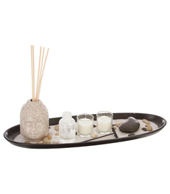 Coffret senteur bouddha plateau, diffuseur de parfum, bougies et accessoires