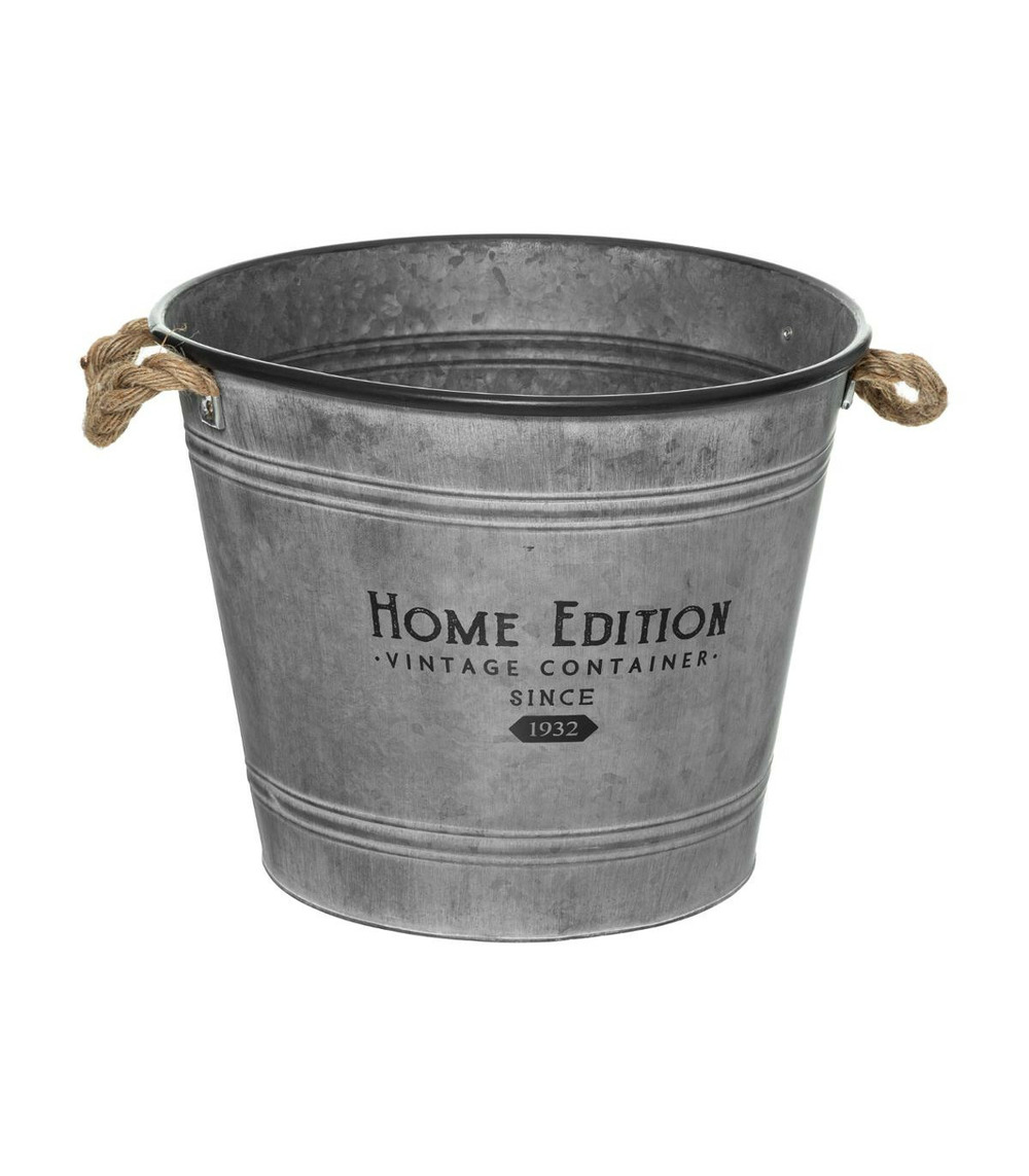 Pot de fleurs en zinc vintage d 37 cm