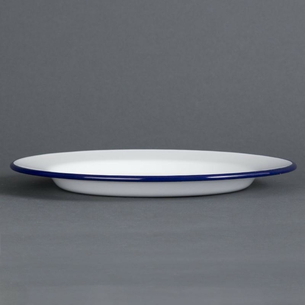 Assiette plate acier émaillé 245 mm - lot de 6 - olympia