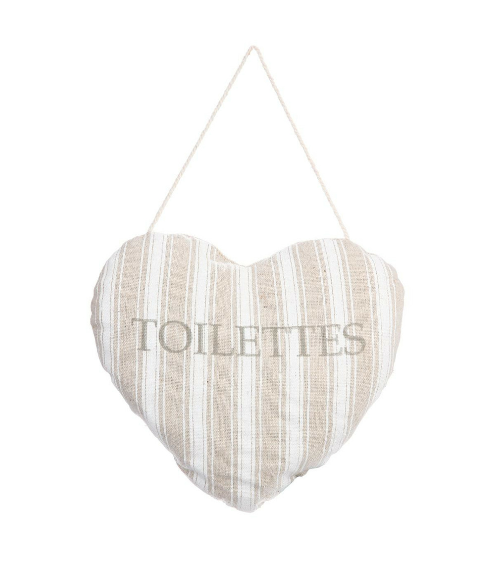 Plaque De Porte Coussin Coeur 18 X 19 Cm