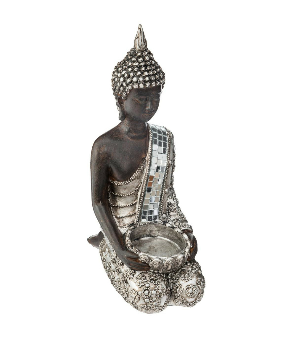 Bouddha  photophore en résine h 23 cm