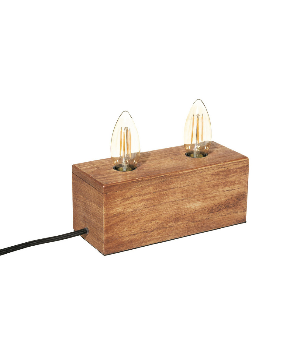 Lampe socle en bois style rétro | Truffaut