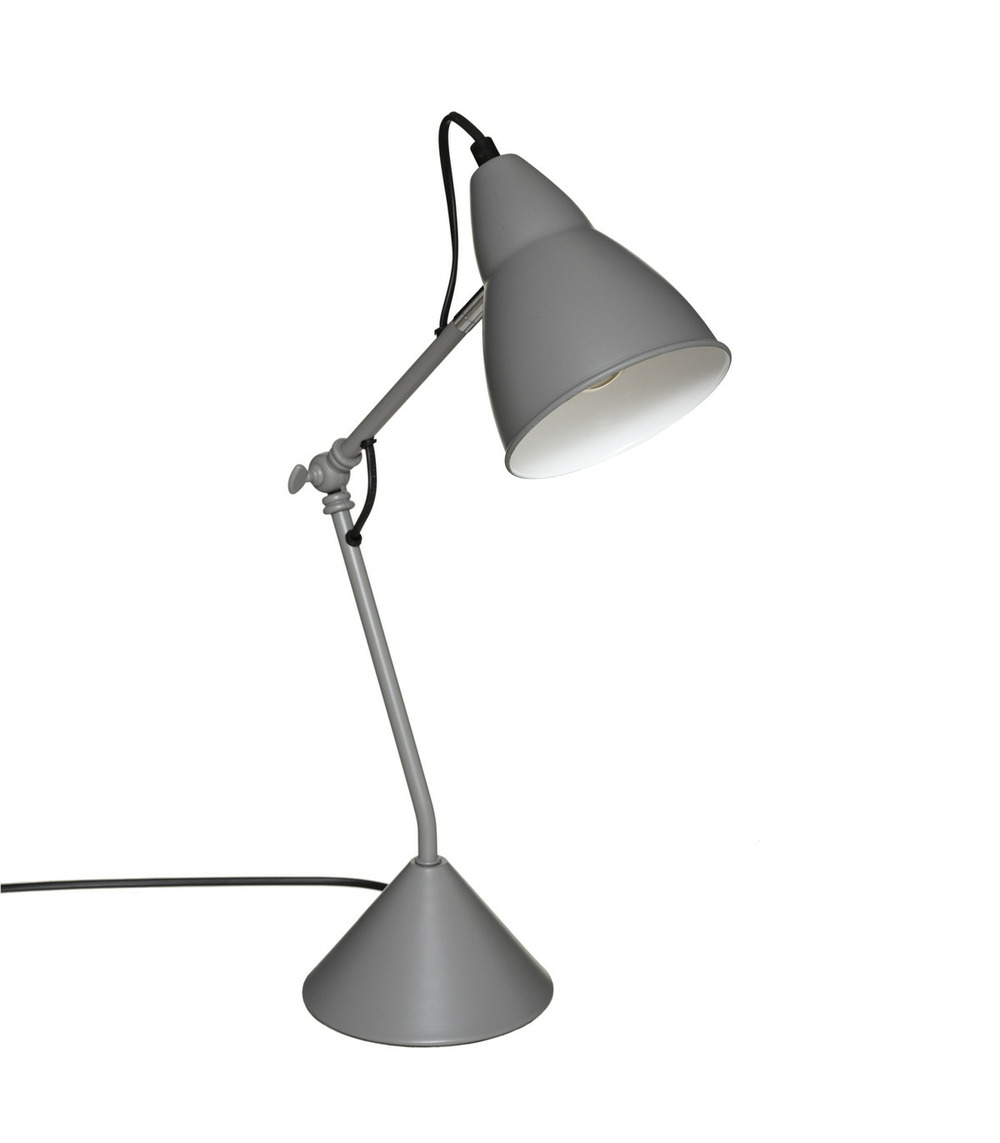 Lampe en métal gris réglable en hauteur h 62 cm