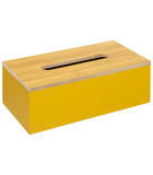 Boîte à mouchoirs en bois jaune moutarde