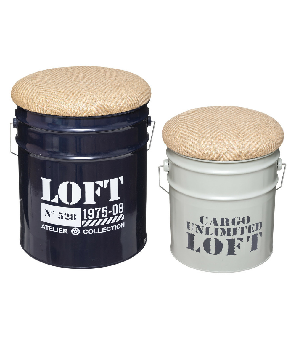 Pouf Bidon Industriel