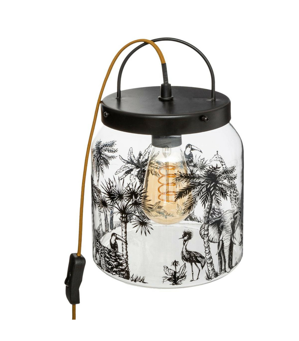 Lampe à poser en verre déco d 19 x h 30 cm Truffaut