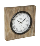 Horloge à poser en métal et bois vintage h 40 cm