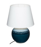 Lampe  boule en céramique bleue h 37 cm