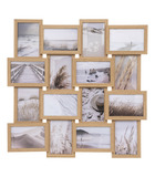 Pêle-mêle multivues 16 photos en bois 58 x 58 cm
