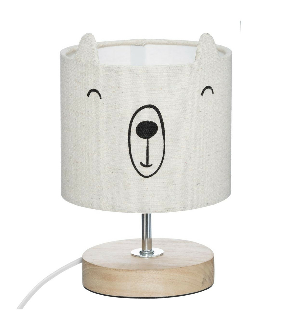 Lampe abat-jour ourson h 21 cm chambre d'enfant