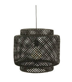 Luminaire suspension en bambou noir d 40 cm
