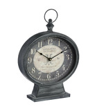 Horloge à poser en métal gris vieilli h 45 cm