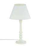 Lampe à poser en bois blanc patiné h 35 cm
